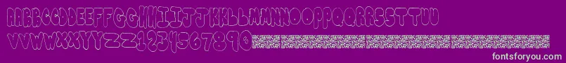 Bubbleyums Font – Green Fonts on Purple Background