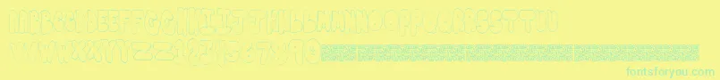 Bubbleyums Font – Green Fonts on Yellow Background