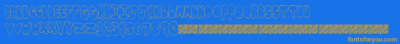Bubbleyums Font – Orange Fonts on Blue Background
