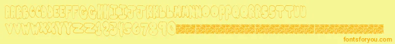 Bubbleyums Font – Orange Fonts on Yellow Background