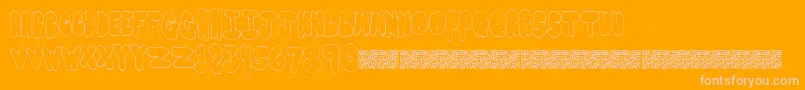 Bubbleyums Font – Pink Fonts on Orange Background