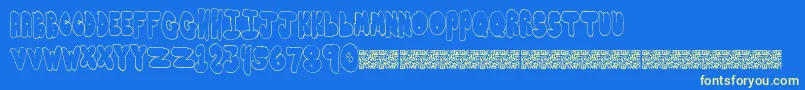 Bubbleyums Font – Yellow Fonts on Blue Background