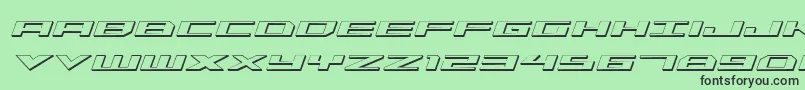 Trireme3Dital Font – Black Fonts on Green Background