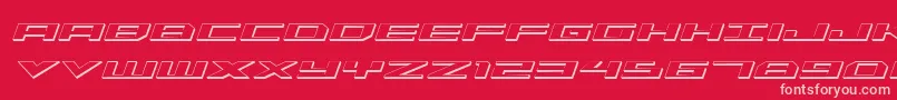 Trireme3Dital Font – Pink Fonts on Red Background