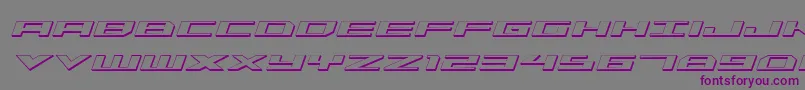 Trireme3Dital Font – Purple Fonts on Gray Background