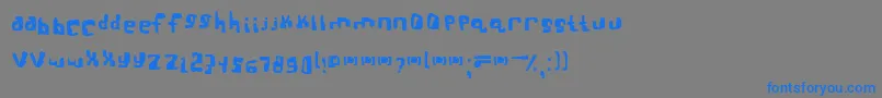 Fonte RealBttsoief – fontes azuis em um fundo cinza