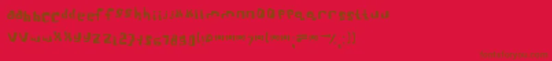RealBttsoief-fontti – ruskeat fontit punaisella taustalla