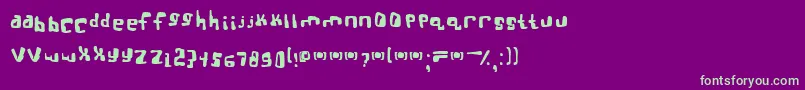 Шрифт RealBttsoief – зелёные шрифты на фиолетовом фоне
