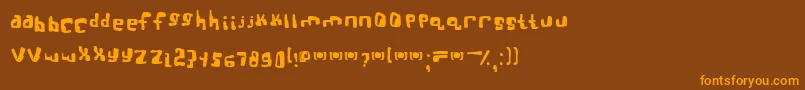 Шрифт RealBttsoief – оранжевые шрифты на коричневом фоне