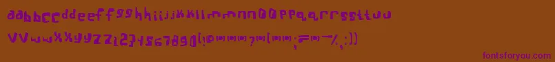 Czcionka RealBttsoief – fioletowe czcionki na brązowym tle