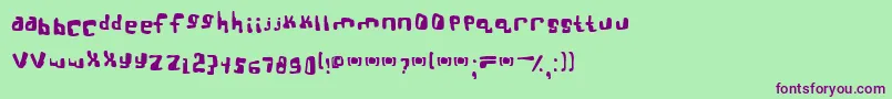 RealBttsoief Font – Purple Fonts on Green Background