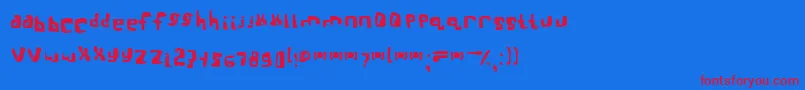 RealBttsoief Font – Red Fonts on Blue Background