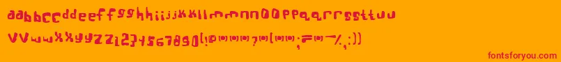 RealBttsoief-fontti – punaiset fontit oranssilla taustalla