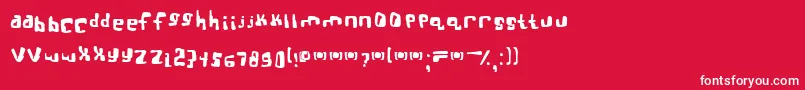 フォントRealBttsoief – 赤い背景に白い文字