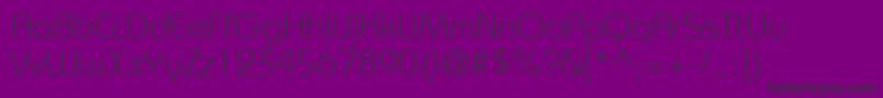 フォントItcBauhausLtLight – 紫の背景に黒い文字