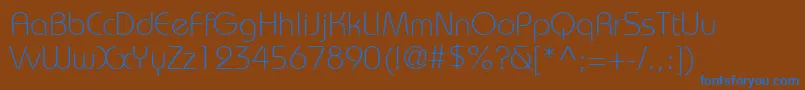 Шрифт ItcBauhausLtLight – синие шрифты на коричневом фоне