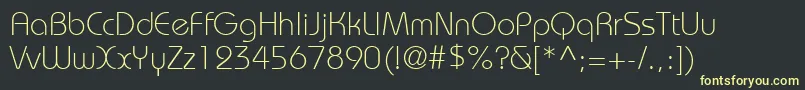 Шрифт ItcBauhausLtLight – жёлтые шрифты на чёрном фоне
