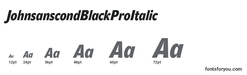 JohnsanscondBlackProItalic Font Sizes