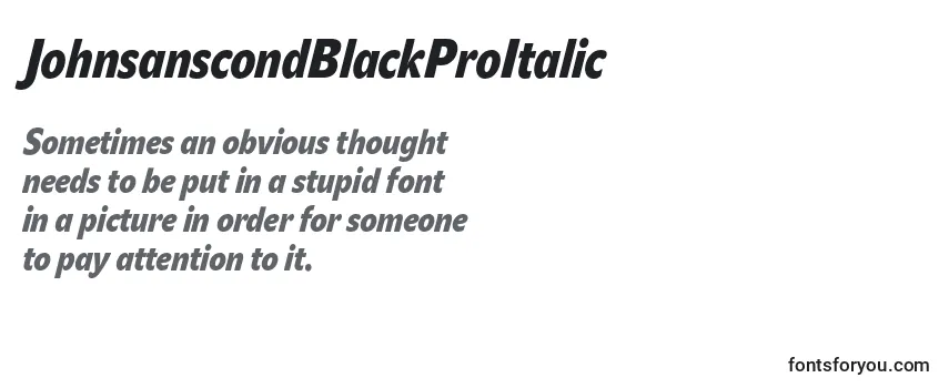 JohnsanscondBlackProItalic-fontti
