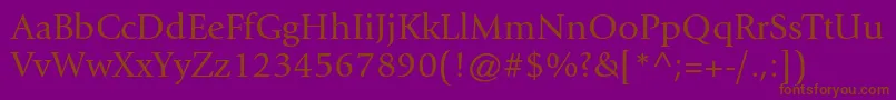 GiovannistdBook-Schriftart – Braune Schriften auf violettem Hintergrund