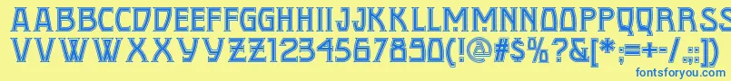 Conquistadormannf Font – Blue Fonts on Yellow Background