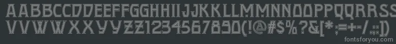 Czcionka Conquistadormannf – szare czcionki na czarnym tle