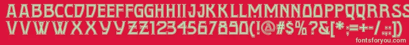 Conquistadormannf Font – Green Fonts on Red Background