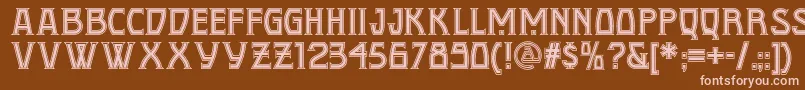 Conquistadormannf Font – Pink Fonts on Brown Background