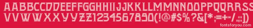 Conquistadormannf Font – Pink Fonts on Red Background