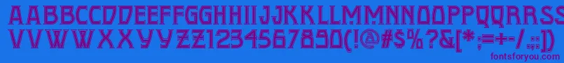 Conquistadormannf Font – Purple Fonts on Blue Background