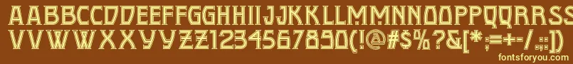 Conquistadormannf Font – Yellow Fonts on Brown Background