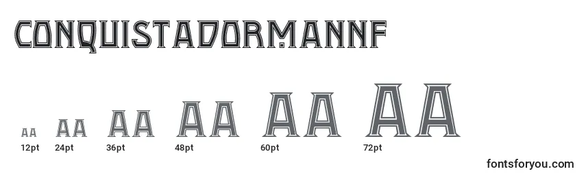 Размеры шрифта Conquistadormannf (109447)