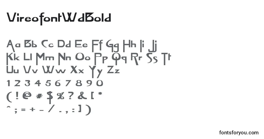 Schriftart VireofontWdBold – Alphabet, Zahlen, spezielle Symbole