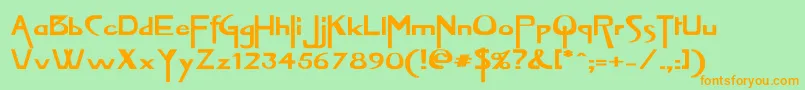 VireofontWdBold Font – Orange Fonts on Green Background