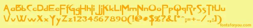 VireofontWdBold Font – Orange Fonts on Yellow Background