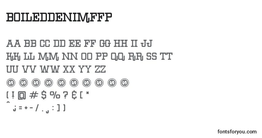 Fuente BoileddenimFfp - alfabeto, números, caracteres especiales