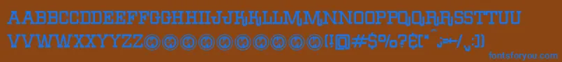 BoileddenimFfp Font – Blue Fonts on Brown Background