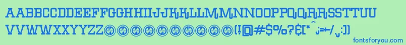 BoileddenimFfp Font – Blue Fonts on Green Background