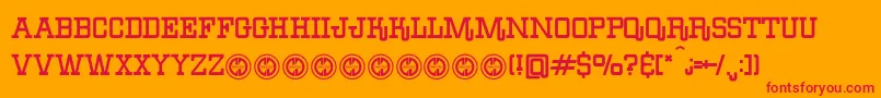 BoileddenimFfp Font – Red Fonts on Orange Background