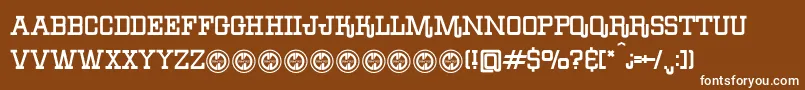 Шрифт BoileddenimFfp – белые шрифты на коричневом фоне