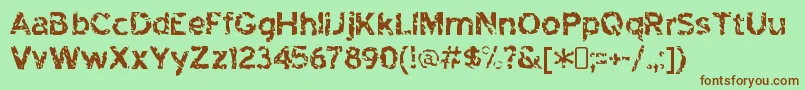 HighwaytoheckRegular Font – Brown Fonts on Green Background