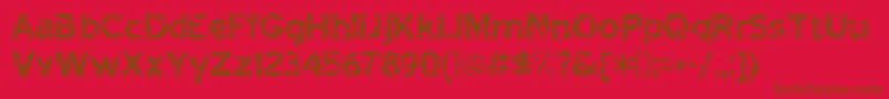 HighwaytoheckRegular-Schriftart – Braune Schriften auf rotem Hintergrund