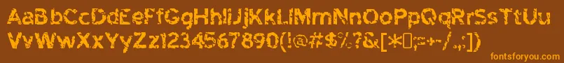 HighwaytoheckRegular Font – Orange Fonts on Brown Background