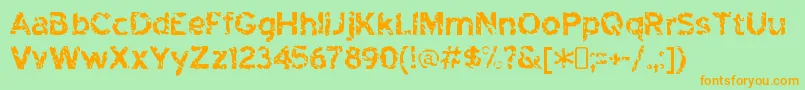 HighwaytoheckRegular Font – Orange Fonts on Green Background