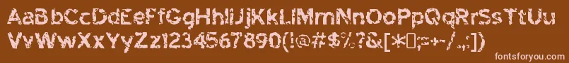 フォントHighwaytoheckRegular – 茶色の背景にピンクのフォント