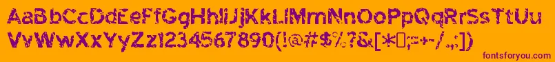 Fonte HighwaytoheckRegular – fontes roxas em um fundo laranja