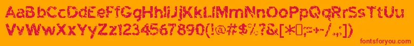 HighwaytoheckRegular Font – Red Fonts on Orange Background