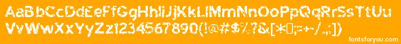 HighwaytoheckRegular-fontti – valkoiset fontit oranssilla taustalla