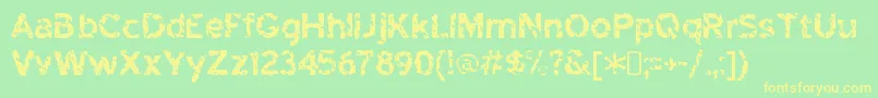Fonte HighwaytoheckRegular – fontes amarelas em um fundo verde