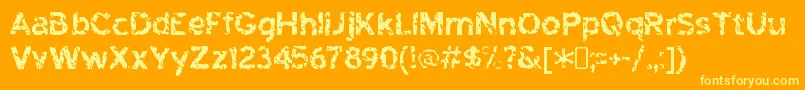 HighwaytoheckRegular-Schriftart – Gelbe Schriften auf orangefarbenem Hintergrund